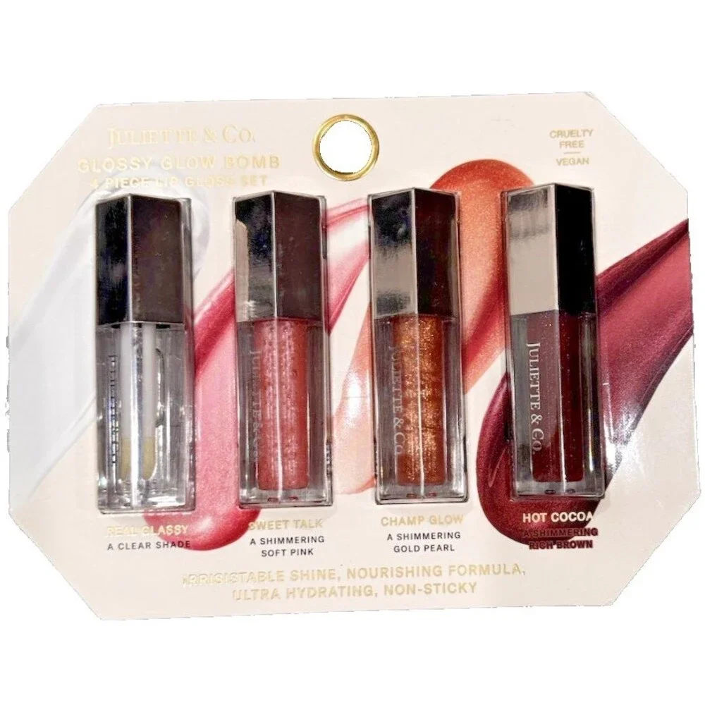 Juliette & Co Glossy Glow Bomb 4 Piece Lip Gloss Set